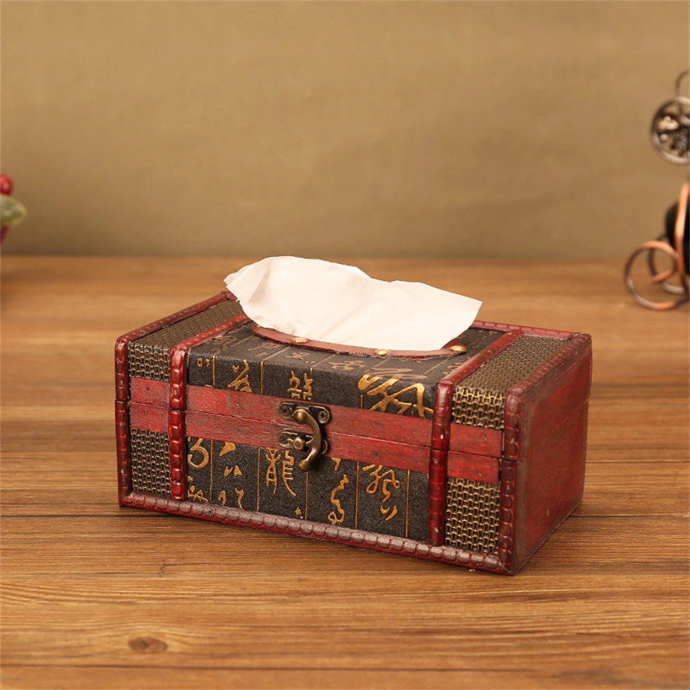 Retro Wooden Tissue Case for Home, Hotel Decorative Organizer, Rectangular Napkin Holder, Wooden Storage Box, Toilet and Kitchen - Image 6
