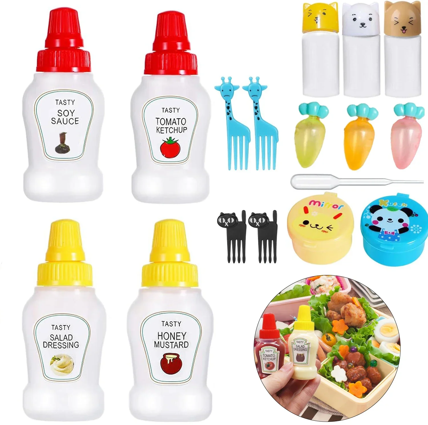 Kitchen Home Mini Spice Bottle Tomato Salad Honey Squeeze Bottle Sauce Bottle Food Grade Squeeze Sauce Bottle Kitchen Supplies - Image 3