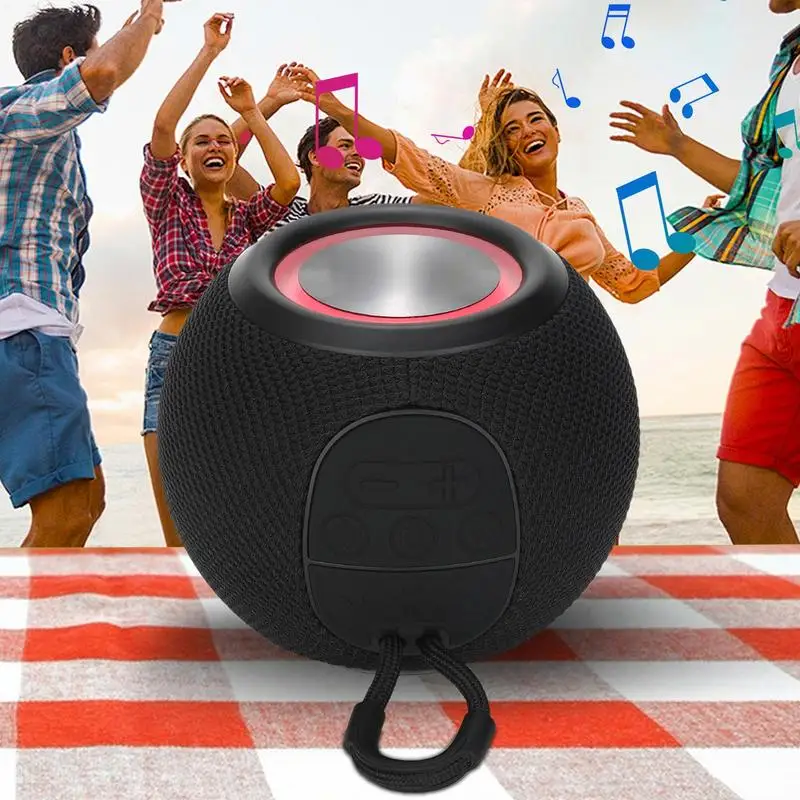 Outdoor Portable Speaker Handheld Wireless Speaker Audio Player With Colorful Light FM Radio USB For Picnic Camping Kitchen - Image 3