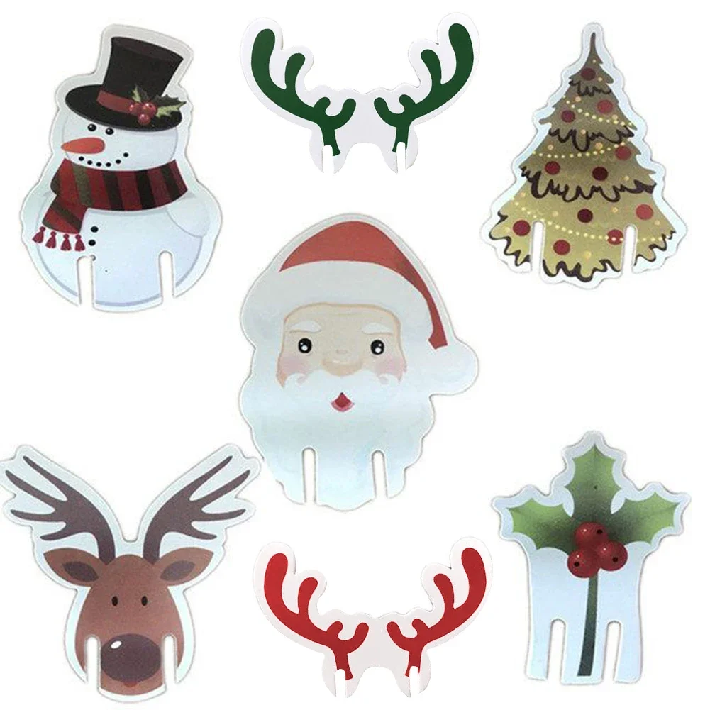 Wine Glass Card Christmas Cup Card Ornaments Place Cards 10pcs 60*36MM DIY Decor Home Decoration Kitchen Santa Hat - Image 5